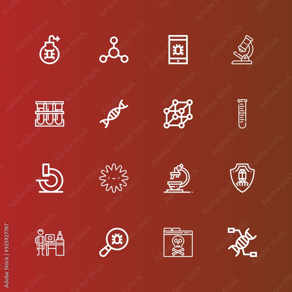 Editable 16 microbiology icons for web and mobile Editable 16 microbiology icons for web and mobile