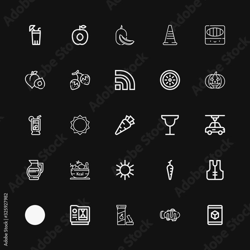 Editable 25 orange icons for web and mobile