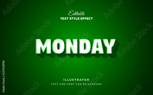 trendy 3d green white text style effect Premium Vector