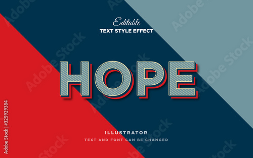 hope text style, old style effect Premium Vector