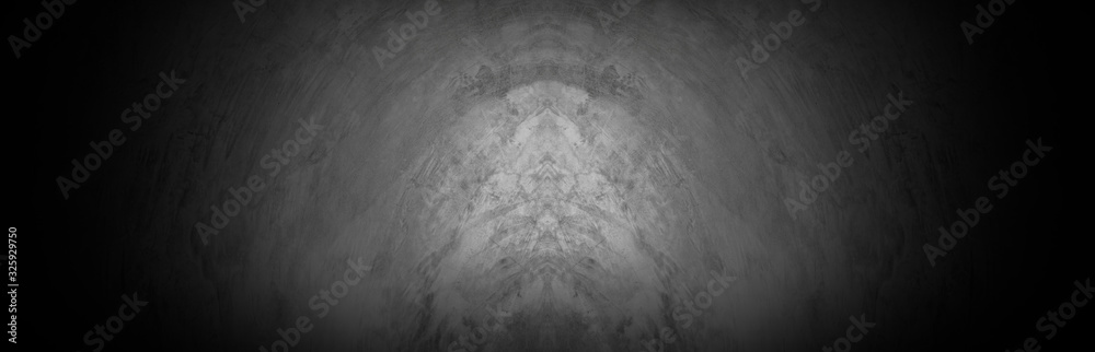 Naklejka premium Old wall texture cement dark black gray panorama background abstract grey color design are light with white gradient background.