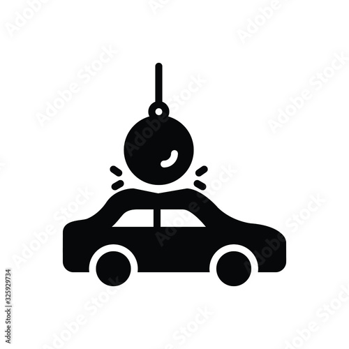 Black solid icon for destroy 