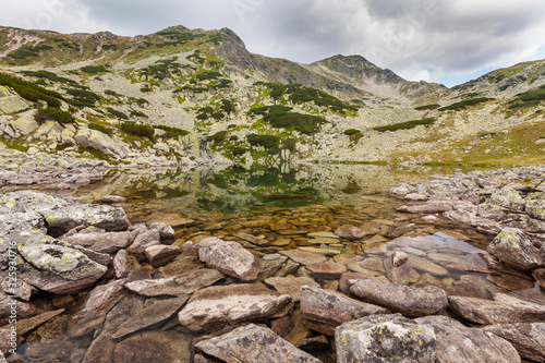 Summer scenery in the Transylvanian Alps, with gorgeous storm clouds