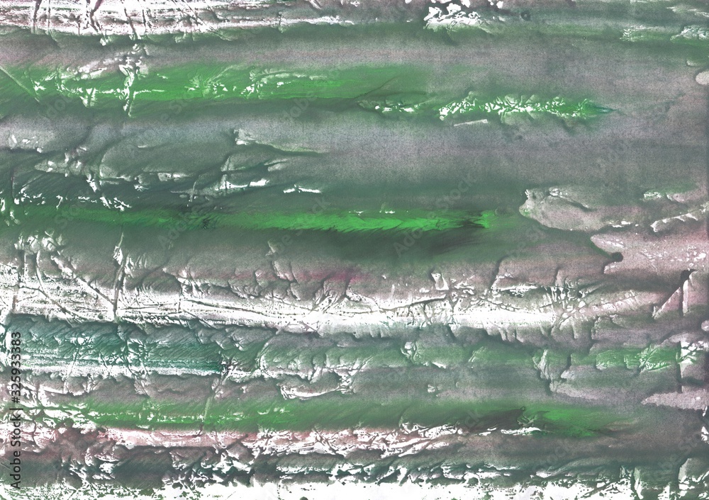 Fototapeta Gray green abstraction. Abstract painting background. Watercolor texture