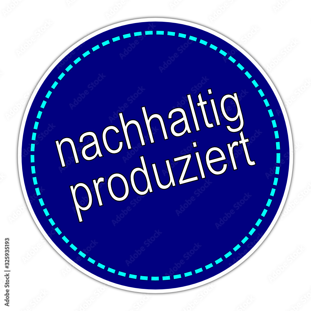 Sustainably Produced sticker - in german - illustration