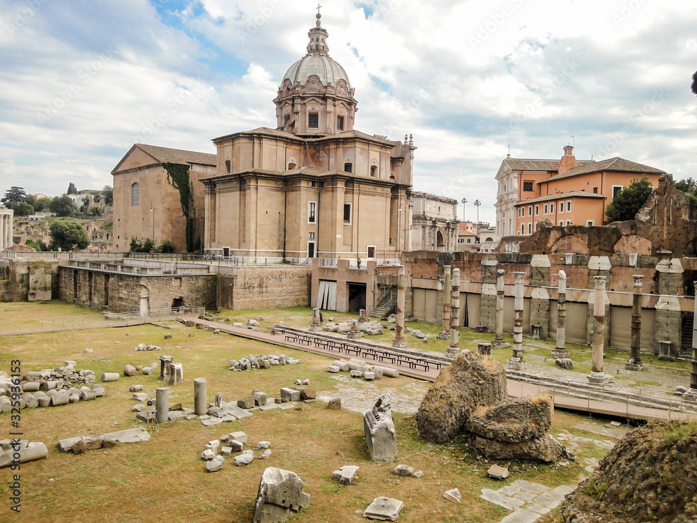 Roman Forum, the ruins in Rome, Italy.