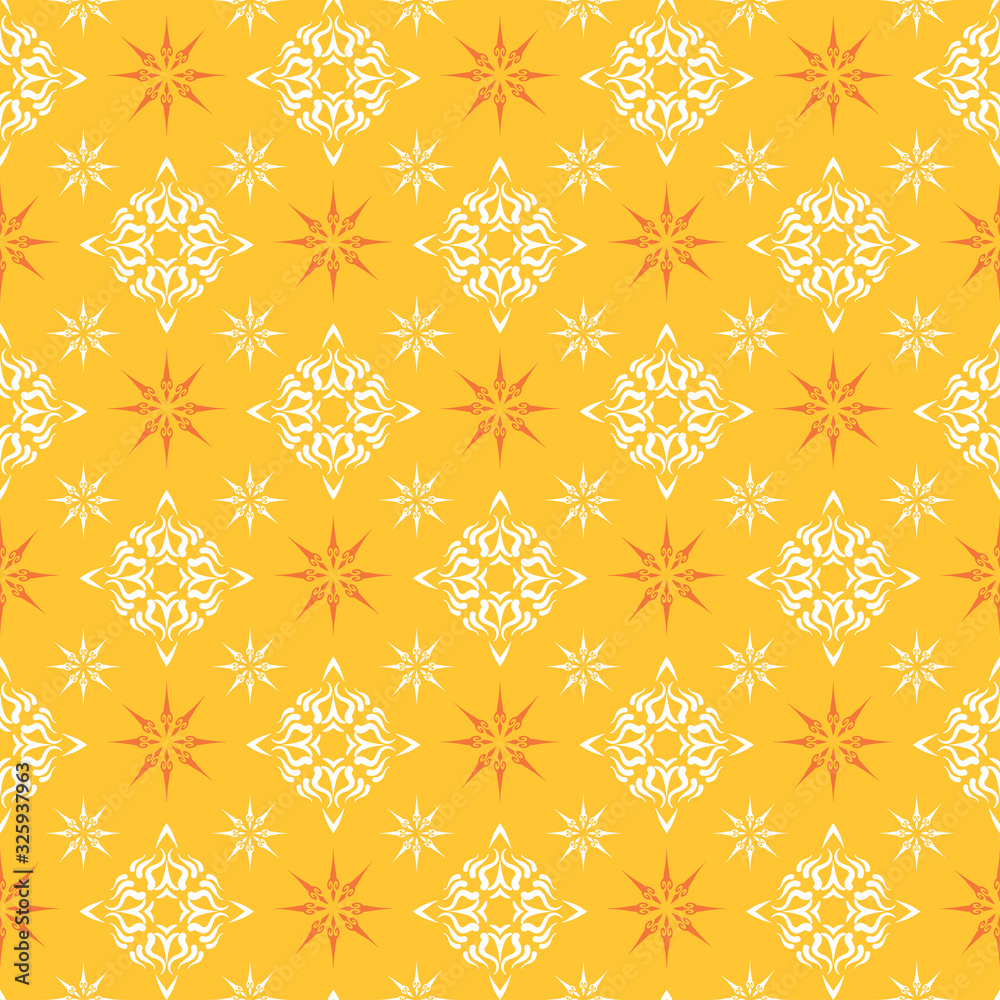 Fototapeta premium Decorative Seamless pattern. Modern pattern background. Textile design texture. Yellow and orange color. Wrapping paper design. Vector image.
