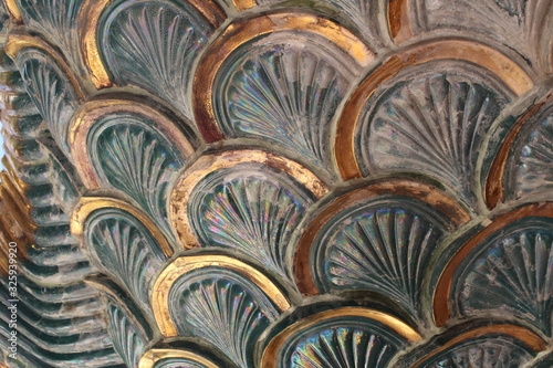 Scales of Dragon Temple Wat Samphran in Bangkok Thailand