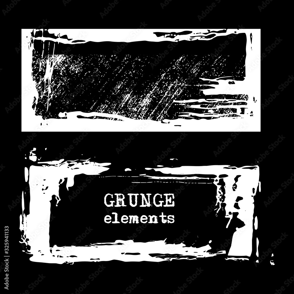 Set of grunge vector frames. Grunge background.