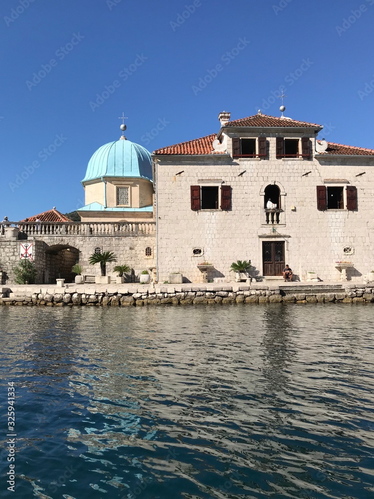 Our Lady of the Rocks island and church  in Boka Kotorska, Perast, Montenegro