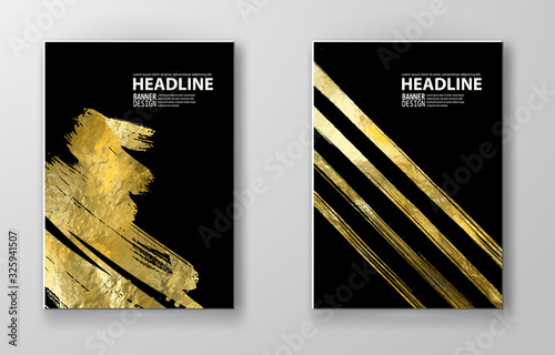 Vector Black and Gold Design Templates. Abstract illustration eps10