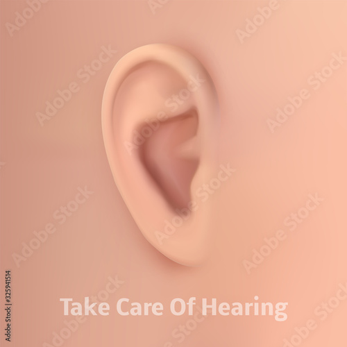 vector human ear. hearing treatment, plastic surgery, implantation