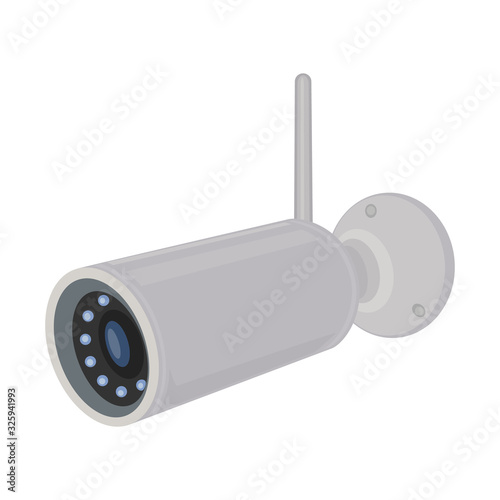 Security camera, icon. Symbols for the video surveillance service. Vector Illustration.