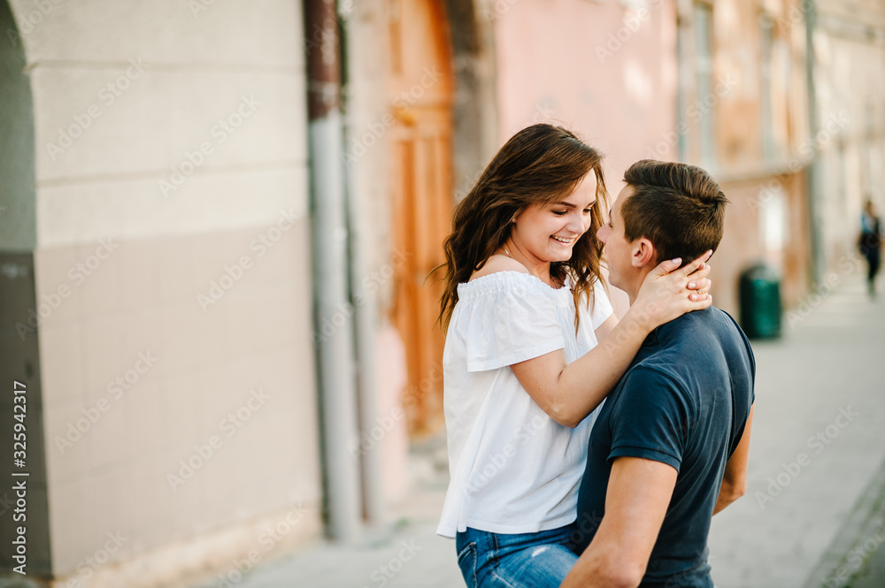 Young couple in love have fun time on st valentine's day. Love and tenderness, dating, romance. Lifestyle concept. Young couple in love have fun time on st valentine's day. Love and tenderness, dating, romance. Lifestyle concept.