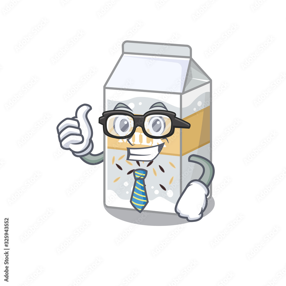 cool and smart Businessman rice milk wearing glasses