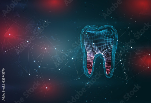 object on abstract gray blue background with red flashes