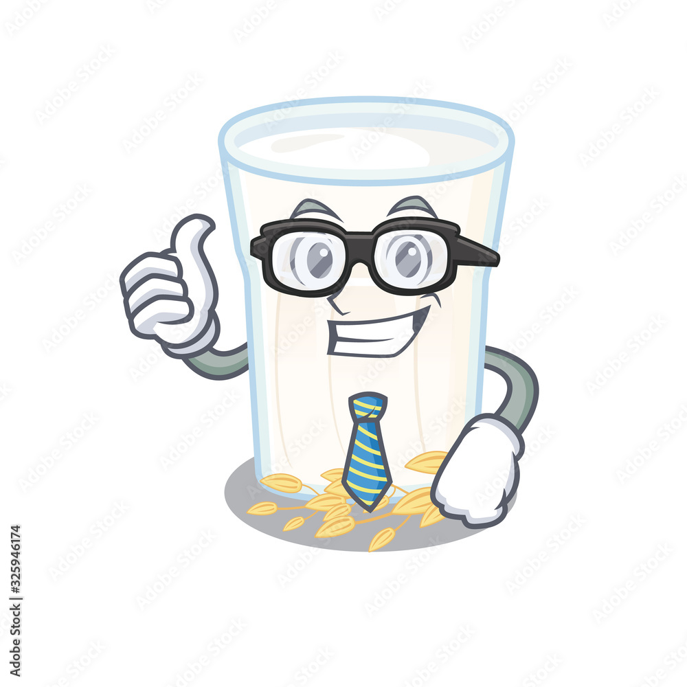 cool and smart Businessman oats milk wearing glasses
