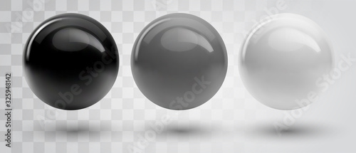 Leinwand Poster Set of vector spheres and balls on a white background with a shadow