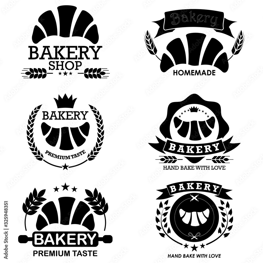 Fototapeta premium Bakery logo emblem set Vector Template