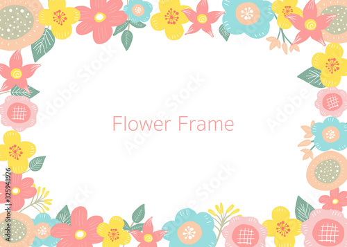 Floral frame  hand drawn template