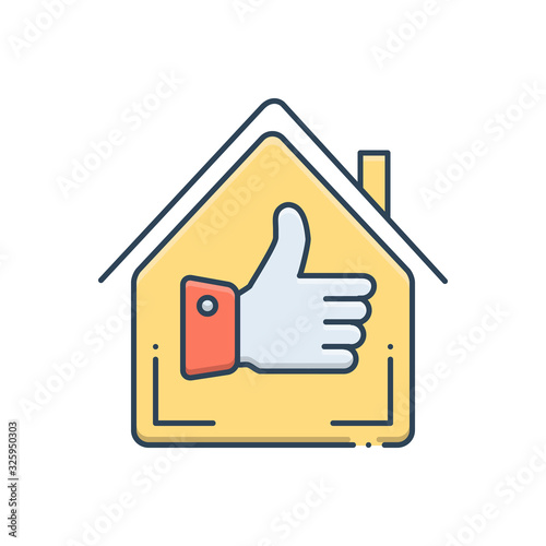 Color illustration icon for best