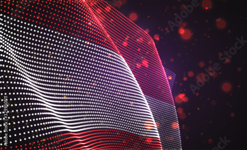 Vector bright glowing country flag of abstract dots. Austria