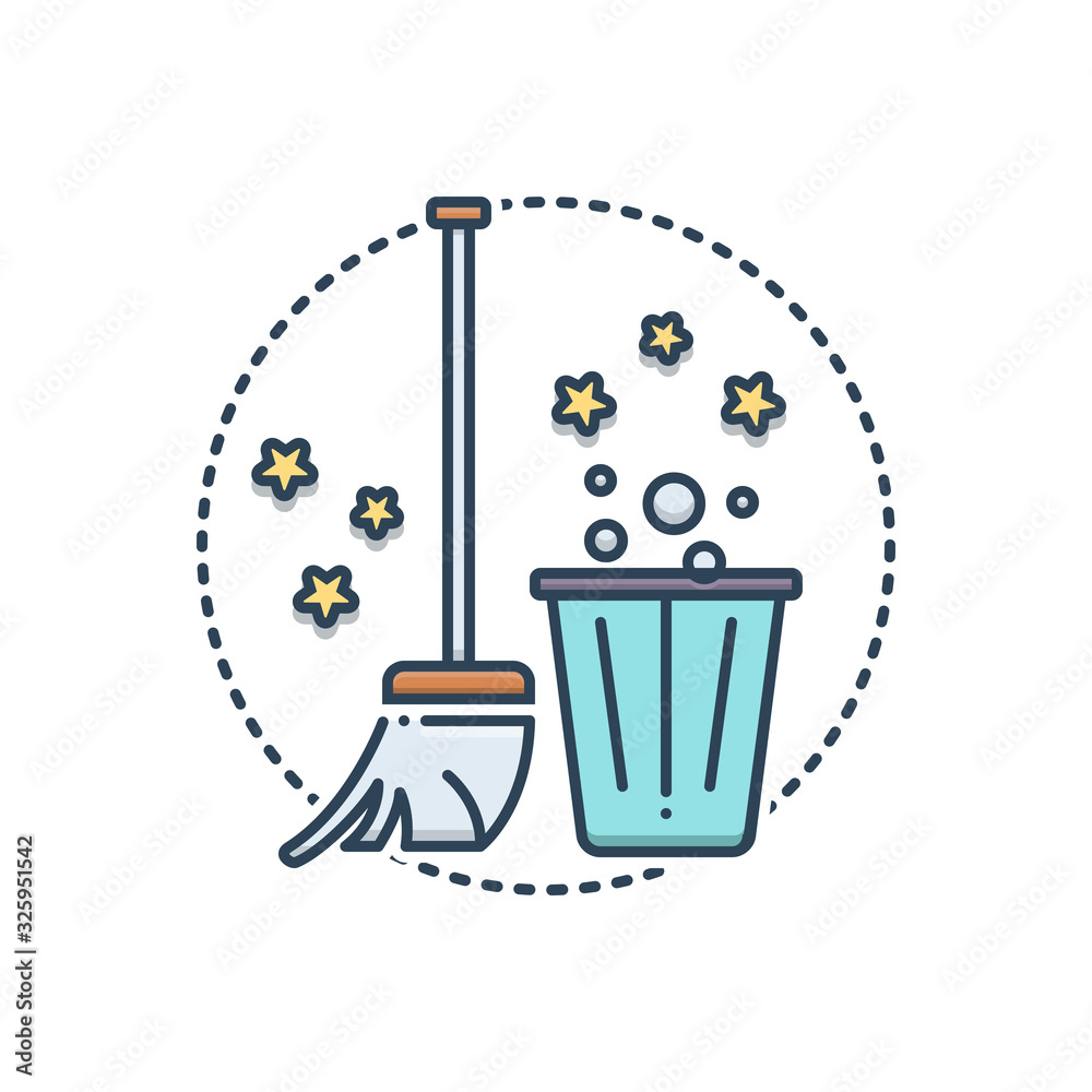 Fototapeta premium Color illustration icon for cleaning