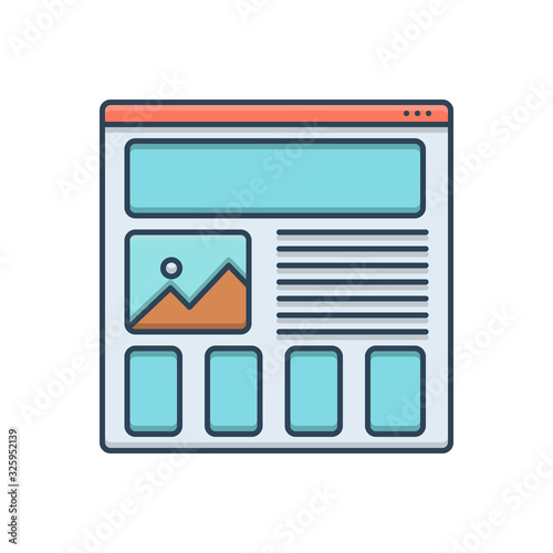 Color illustration icon for wireframing prototyping 