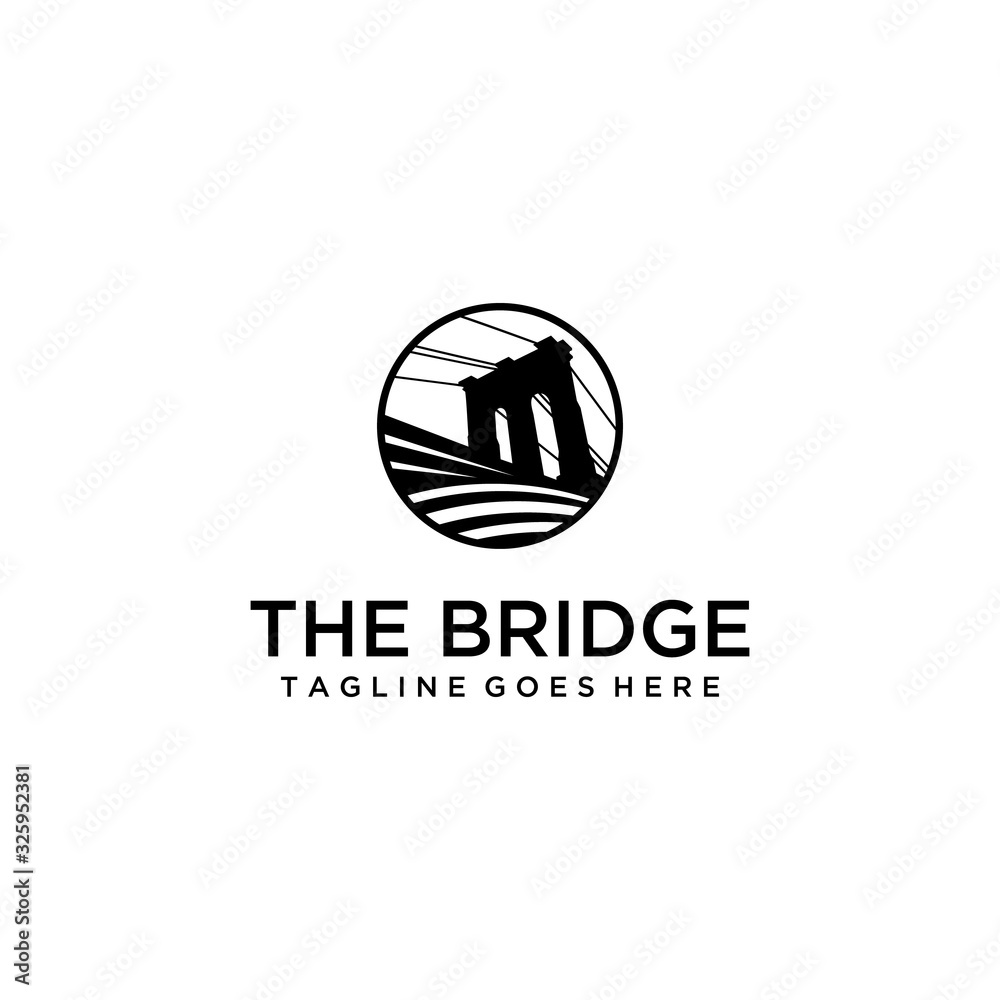 Creative modern bridge logo design Vector sign illustration template