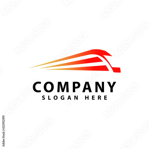 Train station logo template vector illustration design