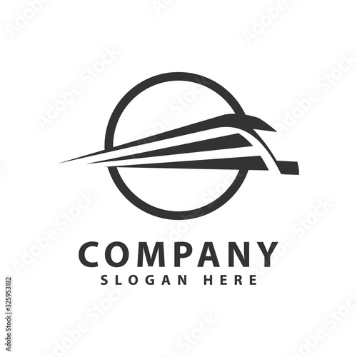 Train station logo template vector illustration design