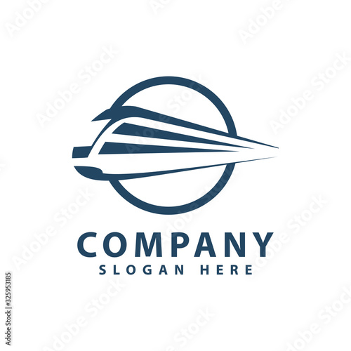 Train station logo template vector illustration design