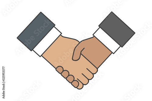 Business handshake. Handshaking icon. Vector illustration.