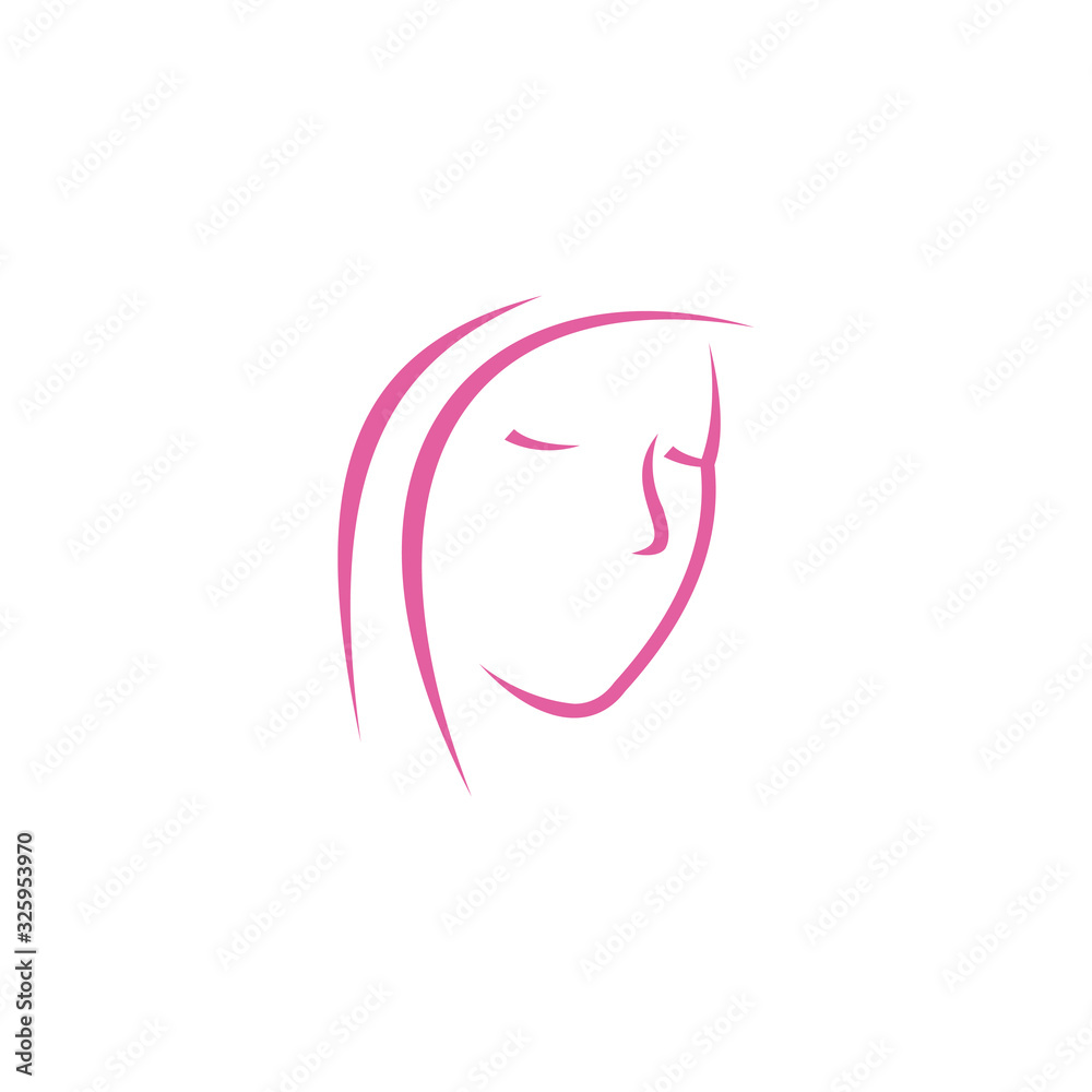 beauty, face logo template vector illustration design
