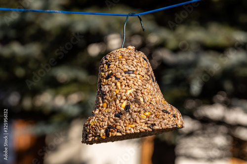 Bell from various grains, a delicacy for all the birds in the garden © wjarek