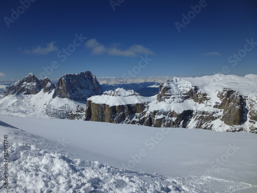 alpine panorama of the dolomite mountains