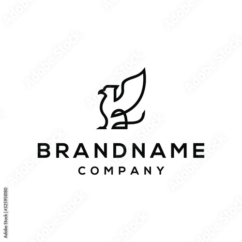 griffin logo mythical elegant luxury vintage hipster label illustration vector