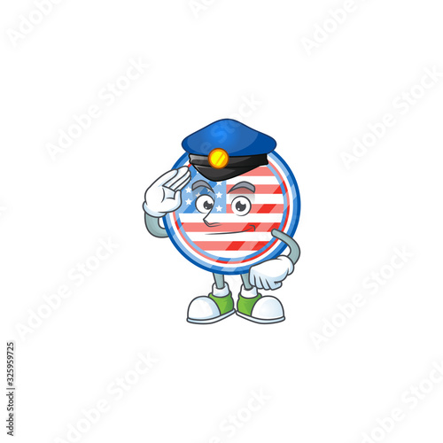 A character design of circle badges USA working as a Police officer