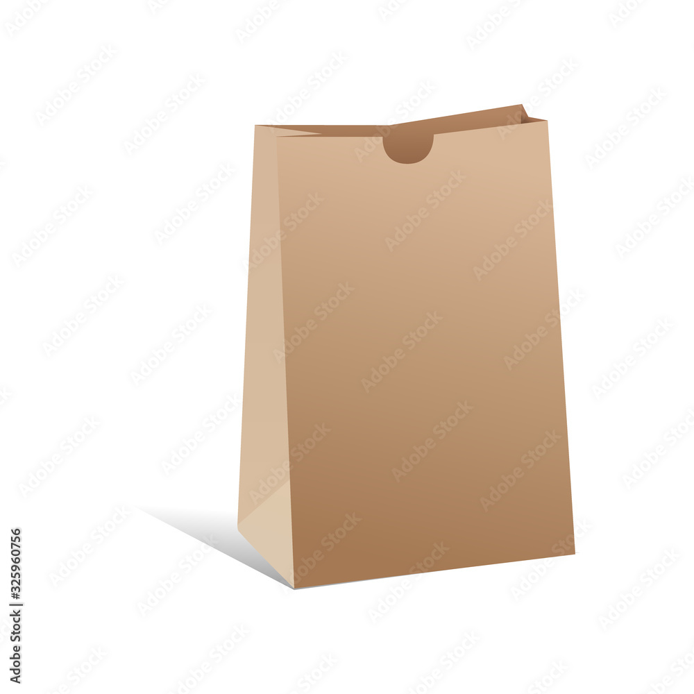 Brown craft paper bag packaging template isolated on white background. Packaging template mock-up. Stand-up pouch Half Side view package. Brown craft paper bag packaging template isolated on white background. Packaging template mock-up. Stand-up pouch Half Side view package.