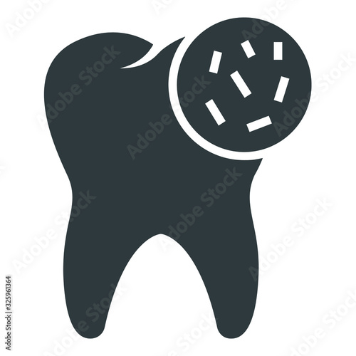 Tooth plaque black icon on white background