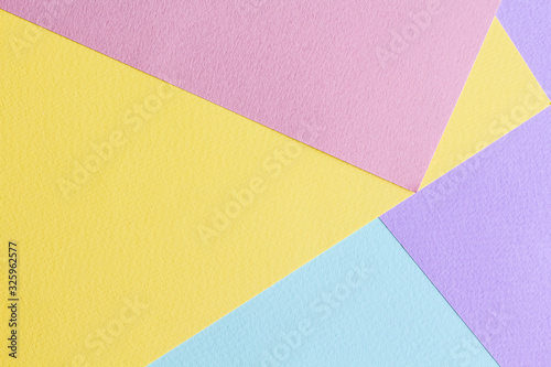 Abstract geometric water color paper background in soft pastel trend colors. Pastel color block background.