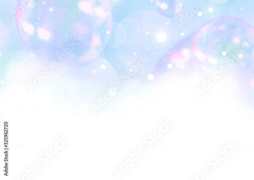 虹色　シャボン玉　背景イラスト