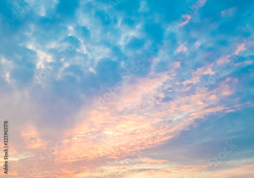 Beautiful sunset clouds. Strato cumulus clouds. © HaniSantosa