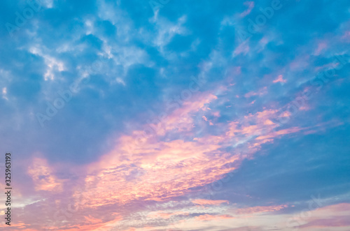 Beautiful sunset clouds. Strato cumulus clouds. © HaniSantosa