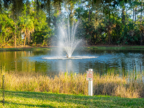 Canvas Print Storm Water Retention Pond