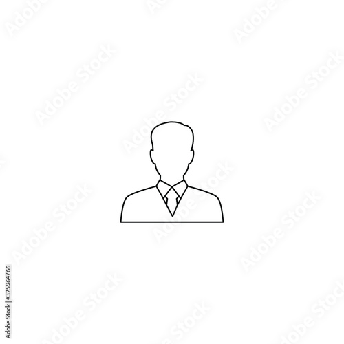 Businessman icon. man silhouette. Businessman in suit with chat icon