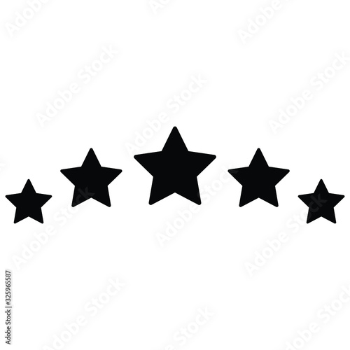 five stars rating icon .  black stars - best  top