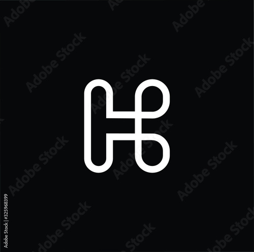 Minimal elegant monogram art logo. Outstanding professional trendy awesome artistic HB BH  initial based Alphabet icon logo. Premium Business logo in White color on black background