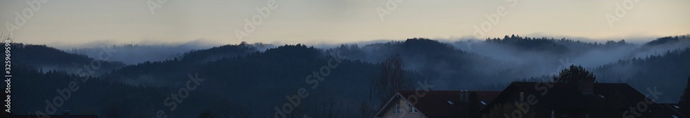 Wald am Irschenberg mit Nebel