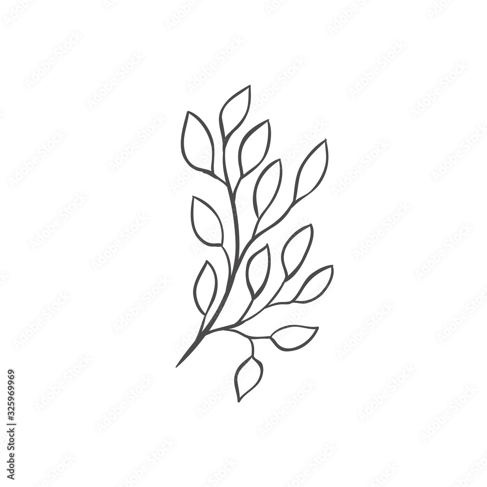 Hand drawn plant branches. Greenery design elements. Botanical logos. Hand drawn plant branches. Greenery design elements. Botanical logos.